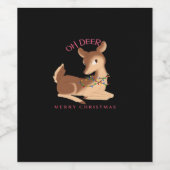 Oh Deer Christmas Modern Design Weinetikett (Einzelnes Label)