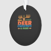 Oh Deer Christmas Too Classic HoliAcrylic Ornament (Vorderseite)