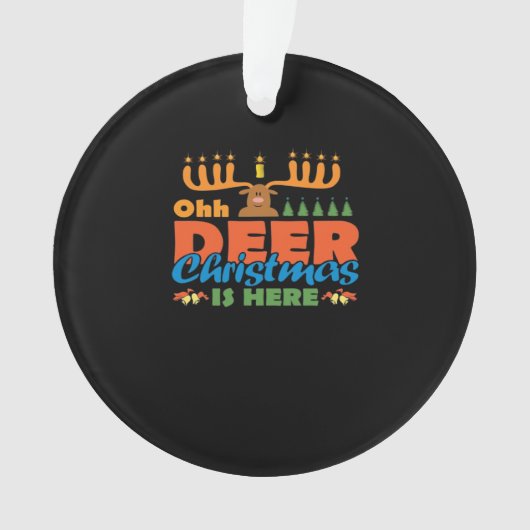 Oh Deer Christmas Too Classic HoliAcrylic Ornament (Vorderseite)