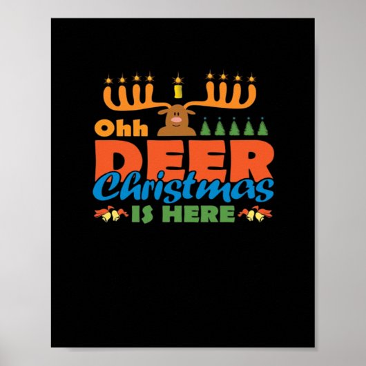 Oh Deer Christmas Too Classic Holiday Style  Poster (Vorne)