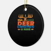 Oh Deer Christmas Too Classic Holiday StylOrnament Keramik Ornament (Links)