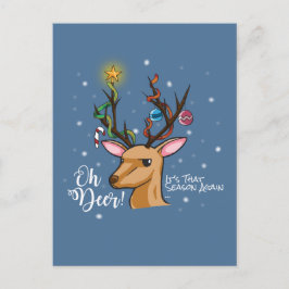 Oh DEER | Christmas Woodland Animal Feiertagspostkarte