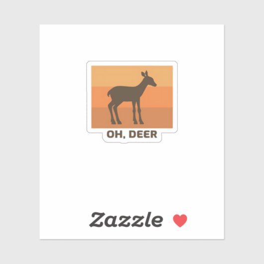Oh Deer Classic Simple Design  Aufkleber (Blatt)