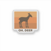 Oh Deer Classic Simple Design  Aufkleber (Vorderseite)