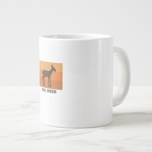 Oh Deer Classic Simple Design Jumbo-Tasse (Vorderseite Rechts)