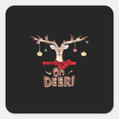 Oh Deer Classic Vibe  Quadratischer Aufkleber (Vorderseite)