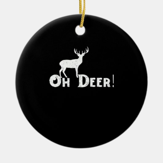 Oh Deer Clean Graphic Style Keramik Ornament (Vorne)