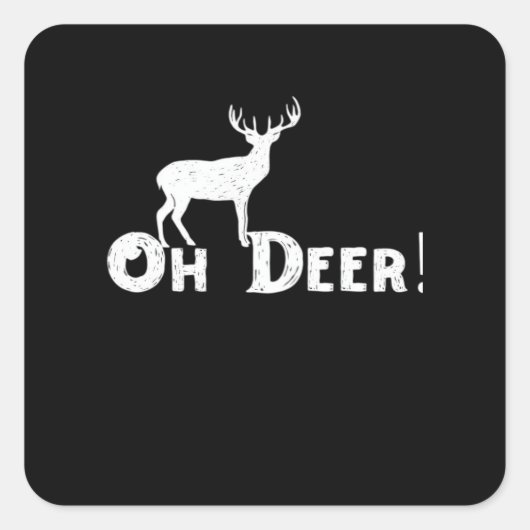 Oh Deer Clean Graphic Style Quadratischer Aufkleber (Vorderseite)