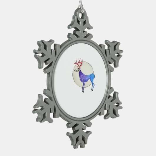 Oh Deer Clean Graphic Style  Schneeflocken Zinn-Ornament (Links)