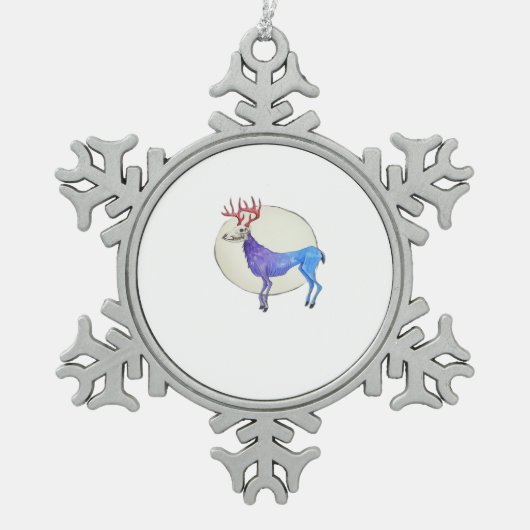 Oh Deer Clean Graphic Style  Schneeflocken Zinn-Ornament (Vorderseite)