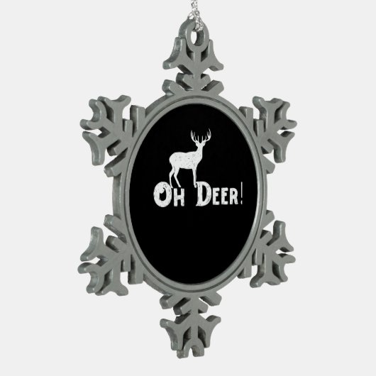 Oh Deer Clean Graphic Style  Schneeflocken Zinn-Ornament (Links)