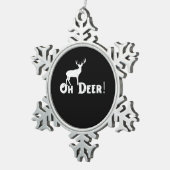 Oh Deer Clean Graphic Style Schneeflocken Zinn-Ornament (Rechts)