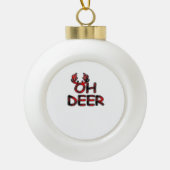 Oh Deer Clean Layout  Keramik Kugel-Ornament (Vorderseite)