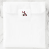 Oh Deer Clean Layout Quadratischer Aufkleber (Tasche)