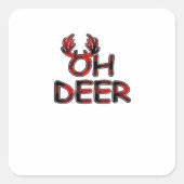 Oh Deer Clean Layout Quadratischer Aufkleber (Vorderseite)