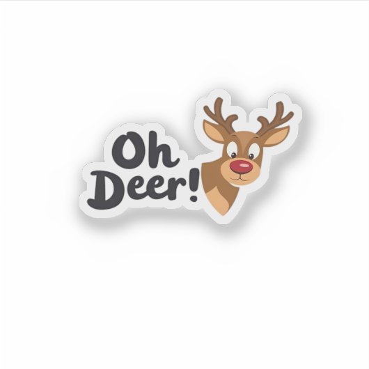 Oh Deer Clean Minimal Seeing Aufkleber (Vorderseite)