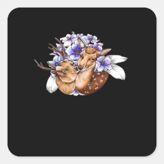 Oh Deer Clean Minimal Style  Quadratischer Aufkleber