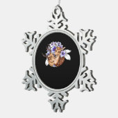 Oh Deer Clean Minimal Style Schneeflocken Zinn-Ornament (Rechts)