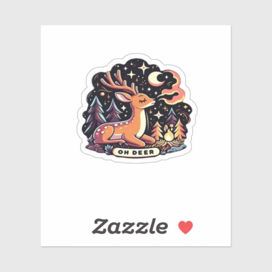 Oh Deer Contemporary Graphic Vibe  Aufkleber (Blatt)