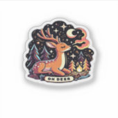 Oh Deer Contemporary Graphic Vibe  Aufkleber (Vorderseite)