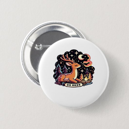 Oh Deer Contemporary Graphic Vibe  Button (Vorne & Hinten)