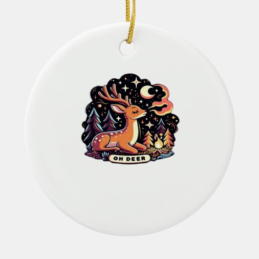 Oh Deer Contemporary Graphic Vibe Keramik Ornament (Vorne)