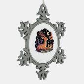 Oh Deer Contemporary Graphic Vibe Schneeflocken Zinn-Ornament (Links)