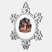 Oh Deer Contemporary Graphic Vibe Schneeflocken Zinn-Ornament (Rechts)