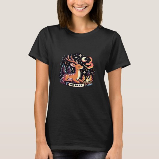 Oh Deer Contemporary Graphic Vibe T-Shirt (Vorderseite)