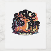 Oh Deer Contemporary Graphic Vibe Weinetikett (Einzelnes Label)