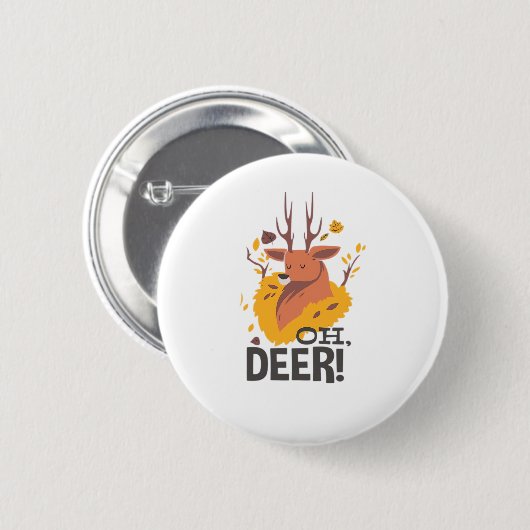 Oh Deer Contemporary Minimal Look  Button (Vorne & Hinten)