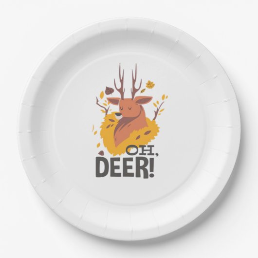 Oh Deer Contemporary Minimal Look  Pappteller (Vorderseite)