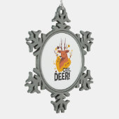 Oh Deer Contemporary Minimal Look Schneeflocken Zinn-Ornament (Links)