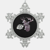 Oh Deer Creative Signature Design  Schneeflocken Zinn-Ornament (Vorderseite)