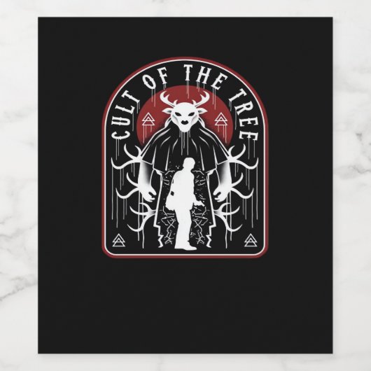 Oh Deer Cult Of The Tree Artistic Style  Weinetikett (Einzelnes Label)