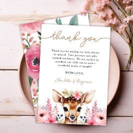 Oh Deer Cute Baby Shower Thank You Card Einladung