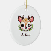 Oh Deer Cute Deer Minimal Design Keramik Ornament (Rechts)