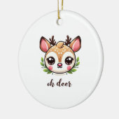 Oh Deer Cute Deer Minimal Design Keramik Ornament (Links)