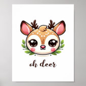 Oh Deer Cute Deer Minimal Design  Poster (Vorne)