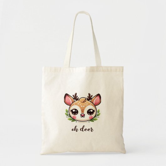 Oh Deer Cute Deer Minimal Design Tragetasche (Vorne)