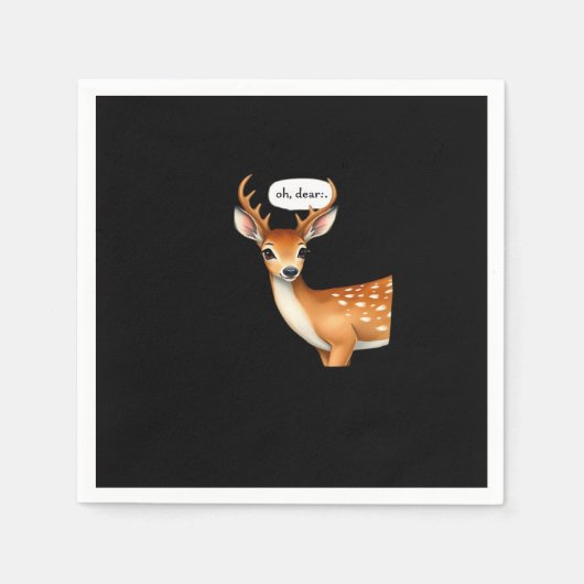 Oh Deer Cute Punny Deer Saying Whimsical Quote Serviette (Vorderseite)