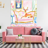 Oh Deer Darling! Dei auf Sofa Leinwanddruck (Insitu (Wohnzimmer))