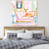 Oh Deer Darling! Dei auf Sofa Leinwanddruck (Insitu (Schlafzimmer))