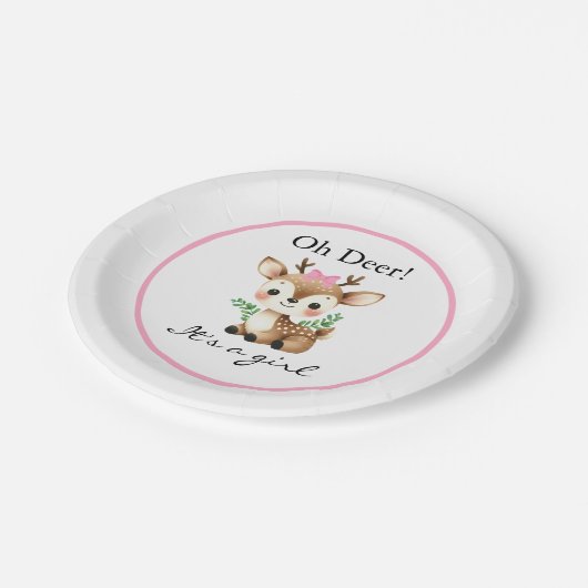 Oh Deer, das ist ein Baby-Dusche-Party Pappteller (Schrägansicht)