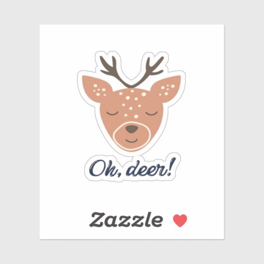 Oh Deer Deer Love Save The Deer Creative Design  Aufkleber (Blatt)