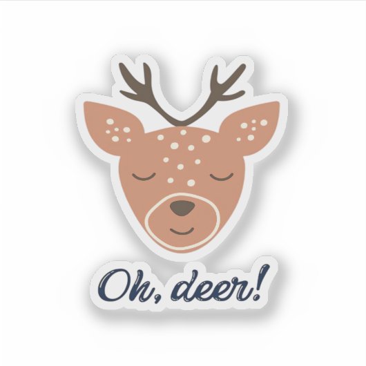 Oh Deer Deer Love Save The Deer Creative Design Aufkleber (Vorderseite)