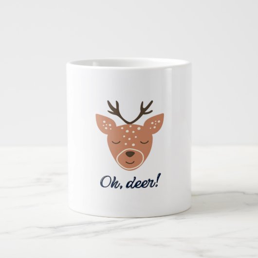 Oh Deer Deer Love Save The Deer Creative Design  Jumbo-Tasse (Vorderseite)