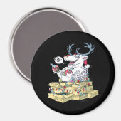 Oh Deer Drunk Reindeer Celebrating Christmas Festi Magnet (Vorderseite/Rückseite)