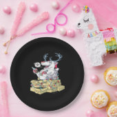 Oh Deer Drunk Reindeer Celebrating Christmas Festi Pappteller (Party)