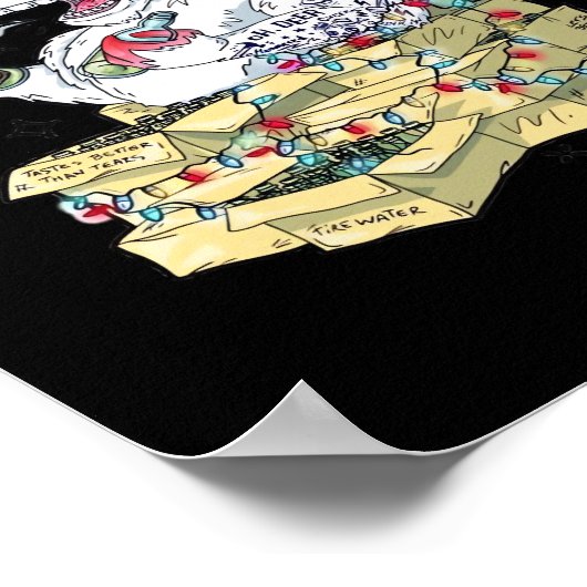 Oh Deer Drunk Reindeer Celebrating Christmas Festi Poster (Ecke)